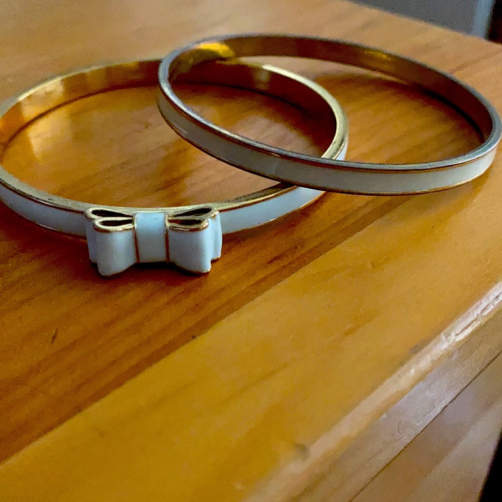 Kate Spade White and Gold Bangles